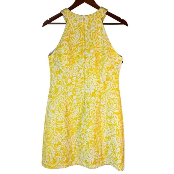 Vince Camuto Keyhole Halter Neckline Yellow Shiftdress, 10. Summer Yellow Paisle - Picture 10 of 12